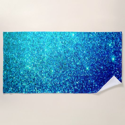 Serviette De Plage Ombre de brillance bleue brillante Turquoise coule (Devant)