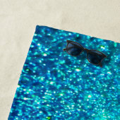 Serviette De Plage Ombre de brillance bleue brillante Turquoise coule (En situation)