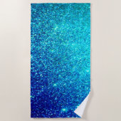 Serviette De Plage Ombre de brillance bleue brillante Turquoise coule (Devant)