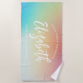 Serviette De Plage Ombre Rainbow Girls Weekend Nom personnalisé (Devant)