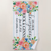 Serviette De Plage On Our Honeymoon - Personalized Floral Honeymoon (Devant)
