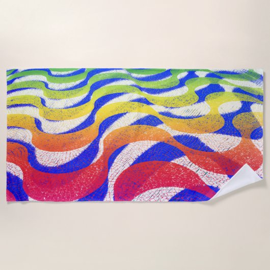 Serviette De Plage Ondes colorées (Devant)