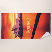 Serviette De Plage Opéra de Sydney Australie Orange Sky (Devant)