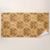 Serviette De Plage Or damassé floral (Devant)