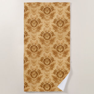 Serviette De Plage Or damassé floral