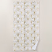 Serviette De Plage Or et blanc Art Déco 2 motif (Devant)