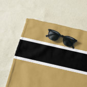 Serviette De Plage Or et Noir (En situation)