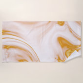 Serviette De Plage Or Et Pierre Marbre blanc (Devant)