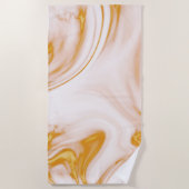 Serviette De Plage Or Et Pierre Marbre blanc (Devant)