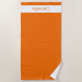 Serviette De Plage Orange Bridesmaitres Noms Calligraphie Chic Élégan (Devant)