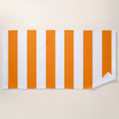 Serviette de plage orange de printemps et rayure b (Devant)