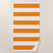 Serviette de plage orange de printemps et rayure b (Devant)