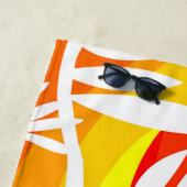 Serviette De Plage Orange et blanc (En situation)
