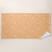 Serviette De Plage Orange et blanc Musical (Devant)