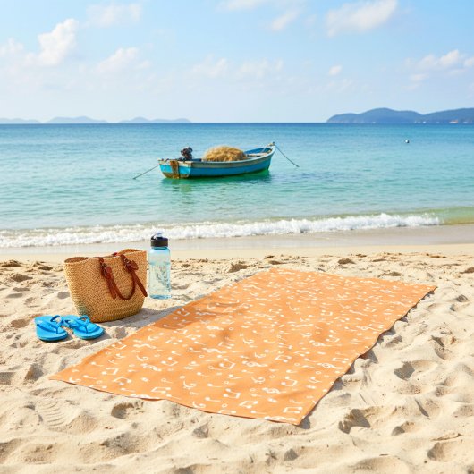 Serviette De Plage Orange et blanc Musical