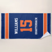 Serviette De Plage Orange et Bleu foncé (Devant)