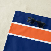 Serviette De Plage Orange et Bleu foncé (En situation)