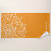 Serviette De Plage Orange Floral Été Gras (Devant)