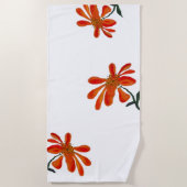 Serviette De Plage Orange flower by Lydia's Art Sangria (Devant)