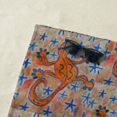 Serviette De Plage Orange Gecko (En situation)