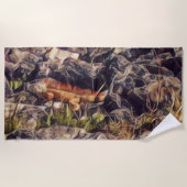 Serviette De Plage Orange Guana Art (Devant)