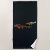 Serviette De Plage Orange Koi et Gold Koi (Devant)