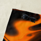 Serviette De Plage Orange Noir marbre couleur mélange Beach Towel (En situation)