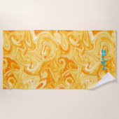 Serviette De Plage Orange NOM Abstrait Moderne Surfer Océan Eau (Devant)