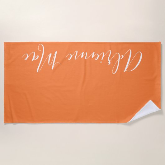 Serviette De Plage Orange Peel Simplement Personnalisé (Devant)