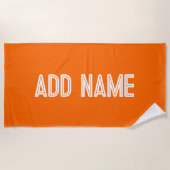 Serviette De Plage orange vif- personnalisé (Devant)