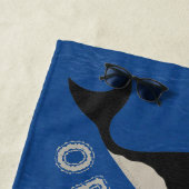 Serviette De Plage Orca Cuir Bleu Clair Personnaliser ceci (En situation)