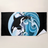Serviette De Plage Orca Killer Whale Blue Ocean (Devant)