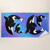 Serviette De Plage Orca Killer Whale Galaxy (Devant)