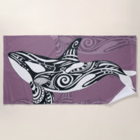 Orca Killer Whale mauve Purple Tlingit Tribal Encr