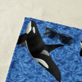 Serviette De Plage Orca Wild | Baleine tueuse personnalisée (En situation)