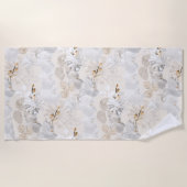 Serviette De Plage Orchidées blanches sur une crème légère (Devant)