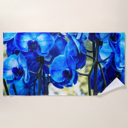 Serviette De Plage Orchidées bleues (Devant)
