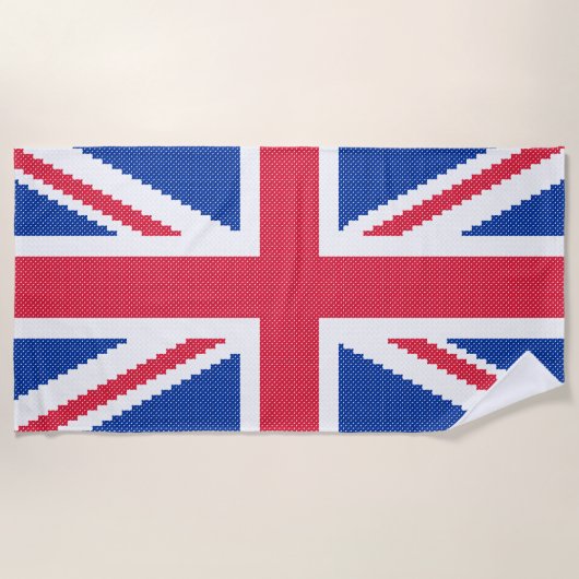 Serviette De Plage Original cross-stitch design Union Jack (Devant)