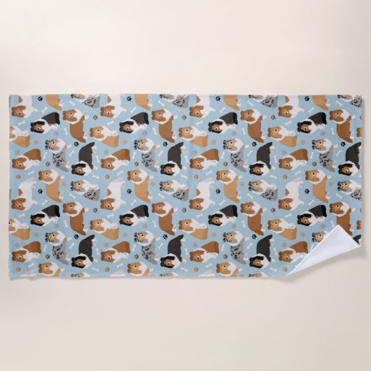 Serviette De Plage Os et pattes de protection (Devant)