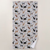 Serviette De Plage Os et pattes des bergers australiens (Devant)