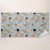 Serviette De Plage Os et pattes d'or (Devant)