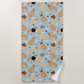 Serviette De Plage Os et pattes d'or (Devant)