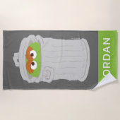 Serviette De Plage Oscar le Groupement et sa poubelle | Ajouter Votre (Devant)