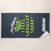 Serviette De Plage Oscar le Groupement | Je Me Sens Grouchy | Ajouter (Devant)