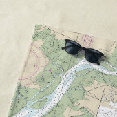 Serviette De Plage Ossabaw et St Catherines Sons Carte Nautique (En situation)