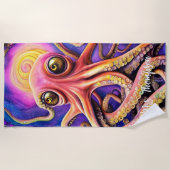 Serviette De Plage Otopus Océan Calmar Animal Aquatique (Devant)