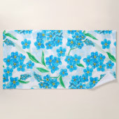 Serviette De Plage Oubliez-moi pas les fleurs d'aquarelle (Devant)