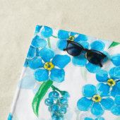 Serviette De Plage Oubliez-moi pas les fleurs d'aquarelle (En situation)