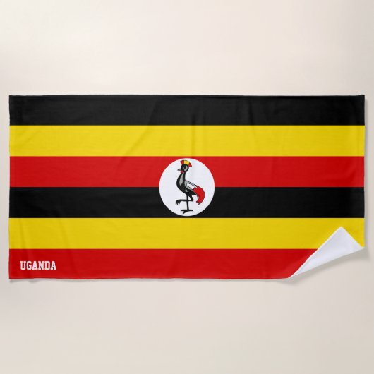 Serviette De Plage Ouganda Drapeau splendide patriotique (Devant)