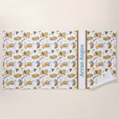 Serviette De Plage Ours actifs Couleurs du garçon (Devant)